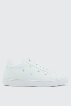 White Lace Up Sneakers