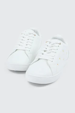 White Lace Up Sneakers