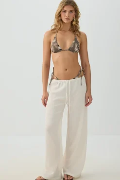 Wide Leg Seersucker Pants