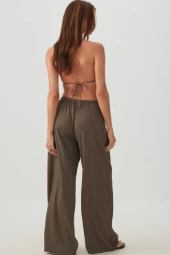 Wide Leg Seersucker Pants