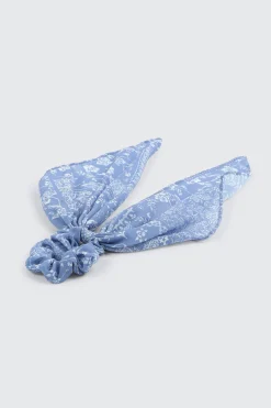 Woven Bandana Scrunchie with Tails