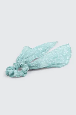 Woven Bandana Scrunchie with Tails