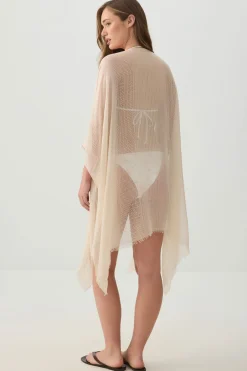 Woven Light Cover Up with Mesh Detail