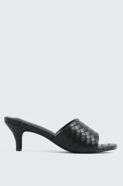 Woven Mule Kitten Heels