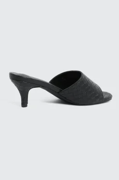 Woven Mule Kitten Heels