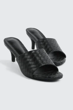 Woven Mule Kitten Heels