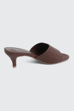 Woven Mule Kitten Heels