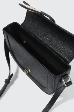 Woven Panel Saddle Crossbody Bag