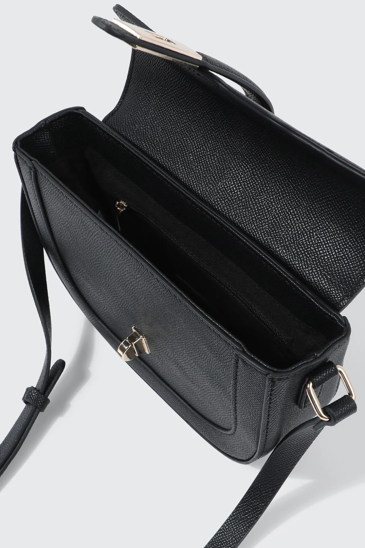 Woven Panel Saddle Crossbody Bag