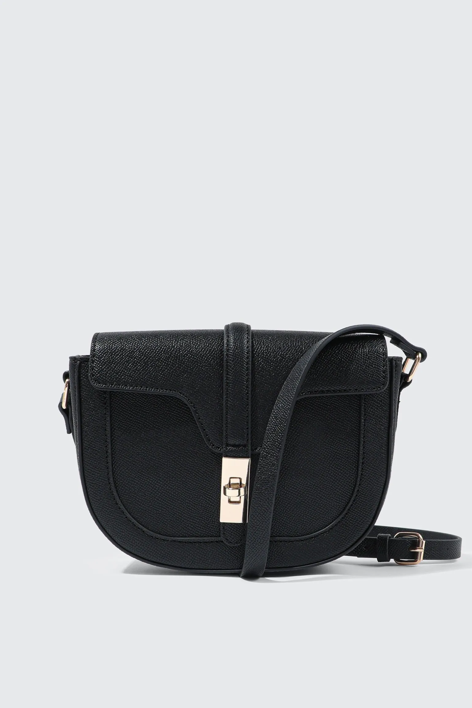 Woven Panel Saddle Crossbody Bag
