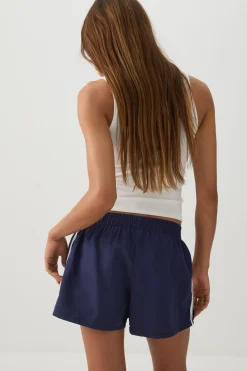 Woven Shorts with Contrast Piping