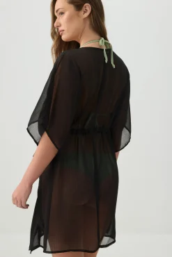 Woven Tie Front Cover Up