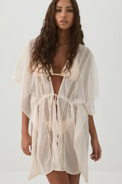 Woven Tie Front Cover Up